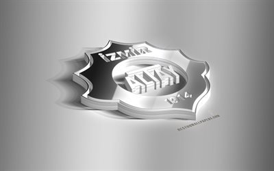 Altay SK, 3D steel logo, Turkish football club, 3D emblem, Izmir, Turkey, TFF First League, 1 Lig, Altay metal emblem, football, creative 3d art