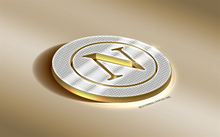 El SSC Napoli, el logotipo de oro con piedras preciosas, italiano, Club de F&#250;tbol, N&#225;poles, Italia, Serie a, Napoli logotipo, oro 3d emblema, logotipo del diamante de arte 3d