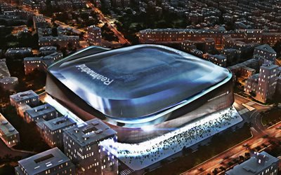 Stadio Santiago Bernabeu, il progetto di un nuovo stadio, Madrid, Spagna, il nuovo Santiago Bernabeu, il progetto in 3d, il modello, il calcio, La Liga, il Real Madrid Stadium