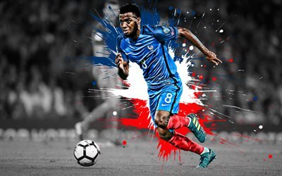 Thomas Lemar, 4k, French football player, French national football team, midfielder, creative flag of France, art, France, football