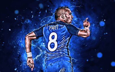 Dimitri Payet, FFF, back view, France National Team, fan art, forward, Payet, soccer, abstract art, footballers, neon lights, French football team