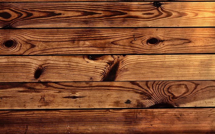 4k, planches de bois marron, macro, planches de bois horizontales, texture en bois marron, planches de bois, textures en bois, arri&#232;re-plans en bois, arri&#232;re-plans marron