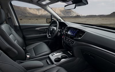 2021, Honda Ridgeline, interior, interior view, front panel, Ridgeline interior, japanese cars, Honda
