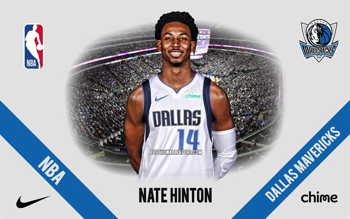 Nate Hinton, Dallas Mavericks, Joueur de basket am&#233;ricain, NBA, portrait, Etats-Unis, basket-ball, American Airlines Center, Logo Dallas Mavericks
