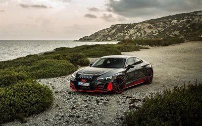 Audi RS e-tron GT prototipo, 2021, vista frontale, esterno, auto sportiva completamente elettrica, auto elettriche tedesche, Audi