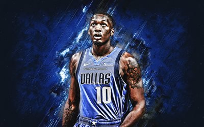 Dorian Finney-Smith, Dallas Mavericks, NBA, blue stone background, American basketball player, USA, basketball