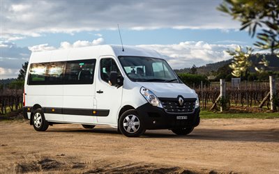 Renault Master, 2017 bus, minibus, white Master, Renault