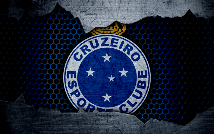 Cruzeiro, 4k, Serie, logo, grunge, Brasilia, jalkapallo, football club, metalli rakenne, art, Cruzeiro FC