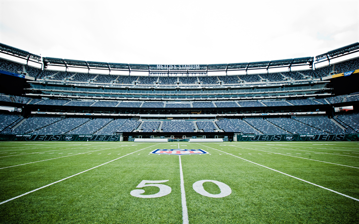 MetLife Stadium, 4K, East Rutherford, USA, New York Giants, New York Jets, Amerikkalaisen Jalkapallon Stadion