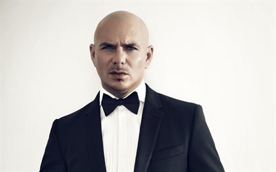Pitbull, Amerikalı rap&#231;i Armando Christian Perez, Amerikalı yıldız, şık bir kost&#252;m, portre