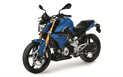 BMW G 310 R, 4k, studio, 2018 bisiklet, spor motosikleti, Alman motosiklet, BMW