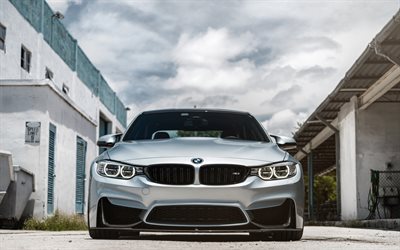 BMW M3, 2018, F80, Silver M3, front view, German cars, BMW