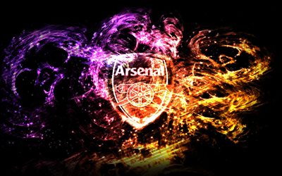 Arsenal FC, fan art, logotyp, Premier League, abstrakt konst, England, fotboll, Gunners