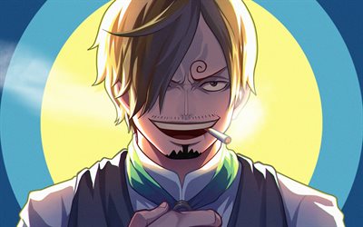 Sanji, de la lune, Jambe Noire, manga, illustration, Vinsmoke Sanji, One Piece