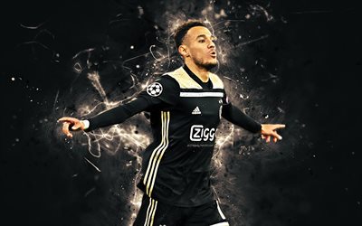 Noussair Mazraoui, abstrakt konst, Marockanska fotbollsspelare, Ajax FC, fotboll, Mazraoui, Holl&#228;ndska Eredivisie, neon lights