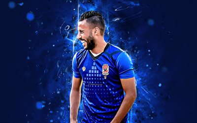 Hossam Ashour, egyptiska fotbollsspelare, abstrakt konst, Al Ahly FC, Egyptiska Premier League, fotboll, Ashour