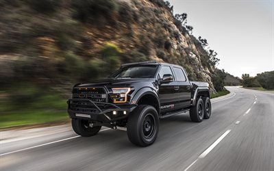 Hennessey VelociRaptor 6x6, 2018, Ford Raptor F-150 6x6, front view, tuning F-150, american cars, Ford