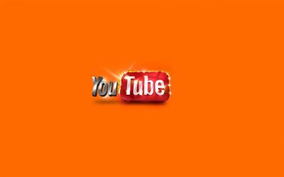 youtube-logo, orange hintergrund