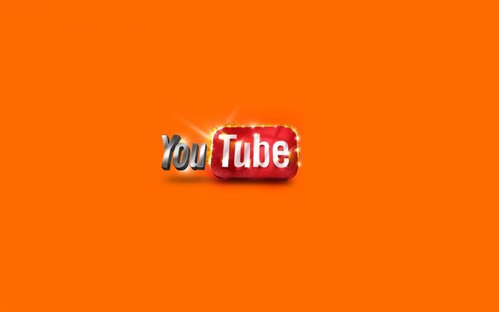 Youtube, logo, sfondo arancione