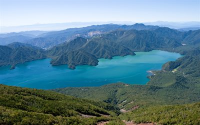 Lago Chuzenji, 4k, estate, montagna, Chuzenjiko, Giappone, Asiatico, giapponese, punti di riferimento, Tochigi