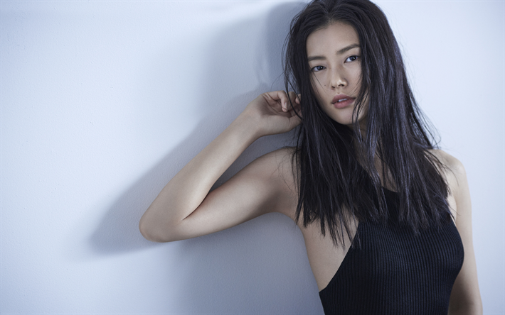 4k, Liu Wen, 2017, cinese top model, bruna, ragazze asiatiche, bellezza