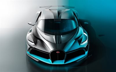 Bugatti Divo, studio, hypercars, 2018 cars, artwork, supercars, Bugatti
