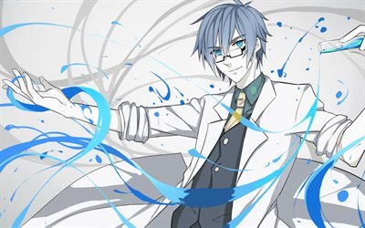 Kaito, ojos azules, Shoujo, el manga, las ilustraciones, los Vocaloid