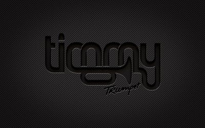 Timmy Trompet karbon logosu, 4k, Timothy Jude Smith, grunge sanat, karbon arka plan, yaratıcı, Timmy Trompet siyah logo, Avustralyalı DJ&#39;ler, Timmy Trompet logosu, Timmy Trompet
