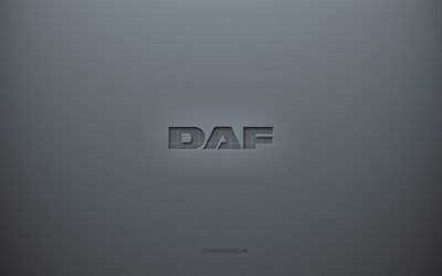 DAF logo, gray creative background, DAF emblem, gray paper texture, DAF, gray background, DAF 3d logo