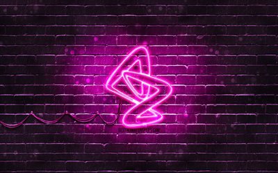 Download wallpapers AstraZeneca purple logo, 4k, purple brickwall ...