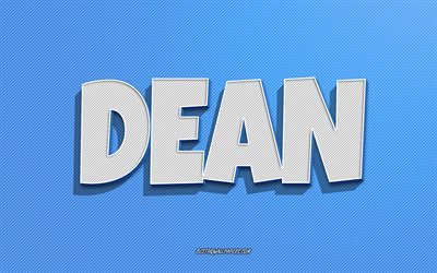 Dean, blue lines background, wallpapers with names, Dean name, male names, Dean greeting card, line art, picture with Dean name