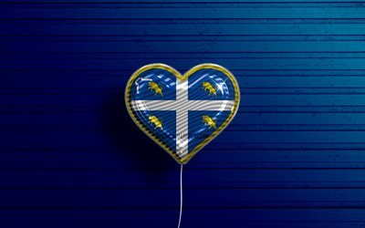I Love Turin, 4k, realistic balloons, blue wooden background, Day of Turin, Italian cities, flag of Turin, Italy, balloon with flag, Turin flag, Turin