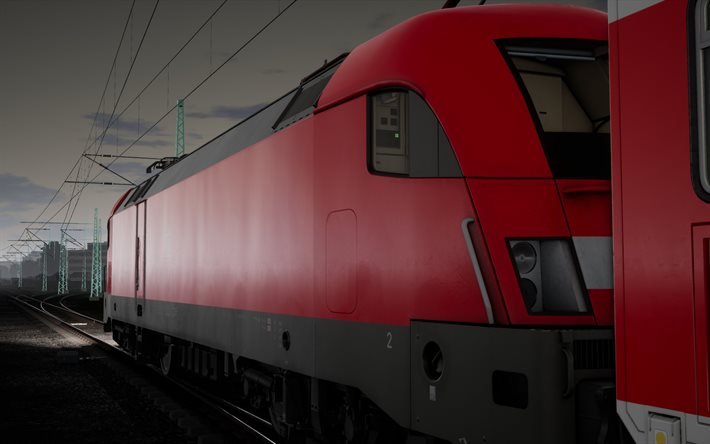 train &#233;lectrique, Deutsch Bahn, Train Sim World 2020, Locomotive &#233;lectrique, simulateur, mat&#233;riel promotionnel