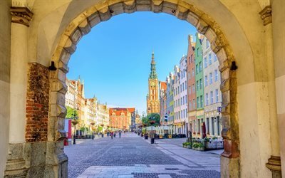 Old town, Dluga street, square, arch, Gdansk, Poland