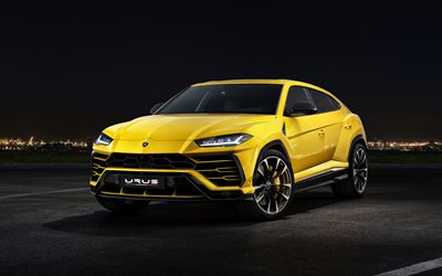 Lamborghini Urus, 2019, 641HP, amarillo deportes SUV, autos nuevos, amarillo Urus, italiano coches, Lamborghini
