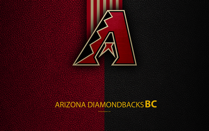 Arizona Diamondbacks, 4K, Amerikan beyzbol kul&#252;b&#252;, deri doku, logo, HABERLER, Phoenix, Arizona, ABD, Major League Baseball, amblemi