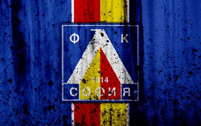 4k, FC Levski, grunge, Parva Liga, jalkapallo, football club, Bulgaria, Levski, uusi logo, art, kivi rakenne, Levski FC