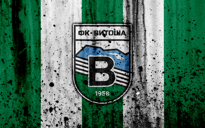 4k, FC Vitosha Bistritsa, shoegazing, Parva, League, soccer, calcio, club, Bulgaria, Vitosha Bistritsa, logo, natura, stone texture, Vitosha Bistritsa FC