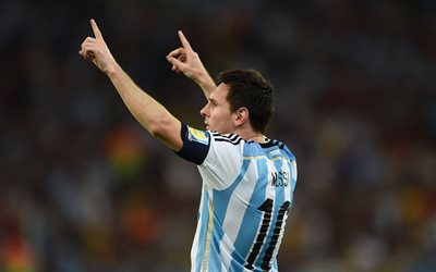 Leo Messi, 4k, Argentiina, world football star, maajoukkueen, Lionel Messi