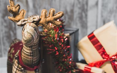 クリスマス, 鹿, 新年, 祭りの飾り, 概念