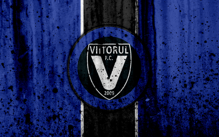 4k, FC Viitorul, grunge, Romanian league, Liga -, jalkapallo, football club, Romania, Viitorul, logo, kivi rakenne, Tulevaisuudessa FC