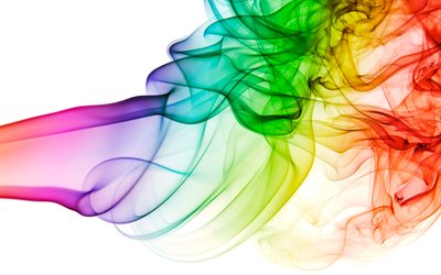 colorido de humo, 4k, arco iris, arte, creativo