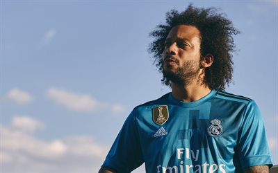 Marcelo, Real Madrid, Brazilian footballer, portrait, 4k, Spain, La Liga, Marcelo Vieira