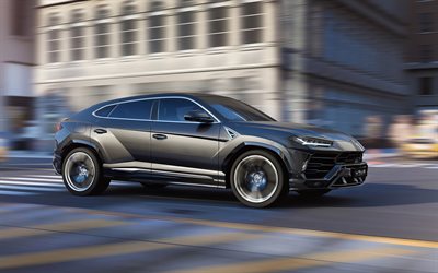 Lamborghini Urus, 2019, luxury gray SUV, sports car, Italian cars, Lamborghini