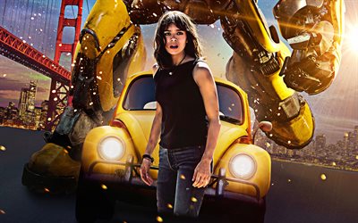 Bumblebee, 2018, 4k, American new movie, poster, promo, Charlie Watson, Hailee Steinfeld