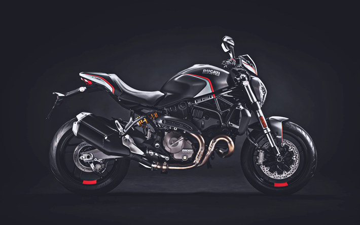4k, Ducati Monster 821 Varkain, pimeys, 2019 polkupy&#246;r&#228;&#228;, superbike, Ducati Monster, italian moottoripy&#246;r&#228;t, Ducati