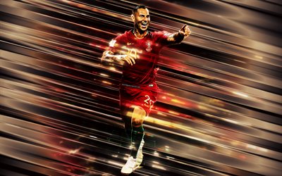 Ricardo Quaresma, Portugal national football team, Portuguese football player, midfielder, football, burgundy creative art, Quaresma