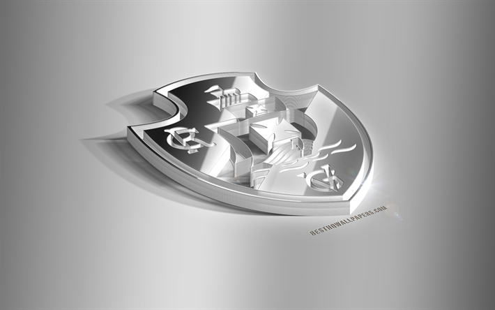 CR Vasco da Gama, 3D a&#231;o logotipo, Brasileiro de clubes de futebol, 3D emblema, Rio de Janeiro, Brasil, Vasco da Gama emblema de metal, Serie A, futebol, criativo, arte 3d