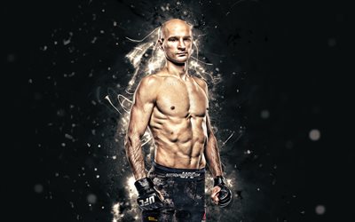 Alexander Yakovlev, 4k, branco luzes de neon, russo combatentes, MMA, UFC, Artes marciais mistas, Alexander Yakovlev 4K, Lutadores do UFC, Lutadores de MMA