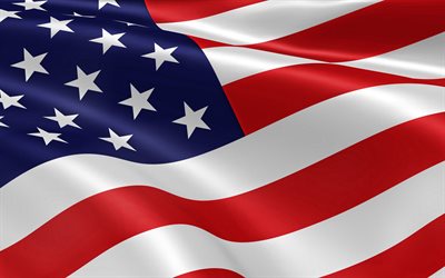 USA flag, 3d silk flag, American flag, US flag, 3d Flag of USA, american national symbol